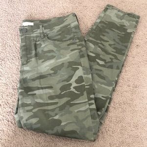 LOFT Green Camo Skinny Jeans